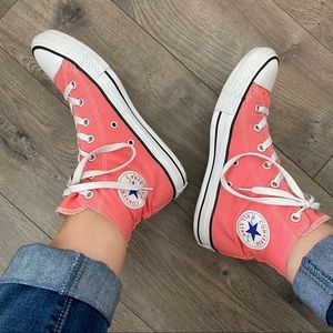 Coral high top converse